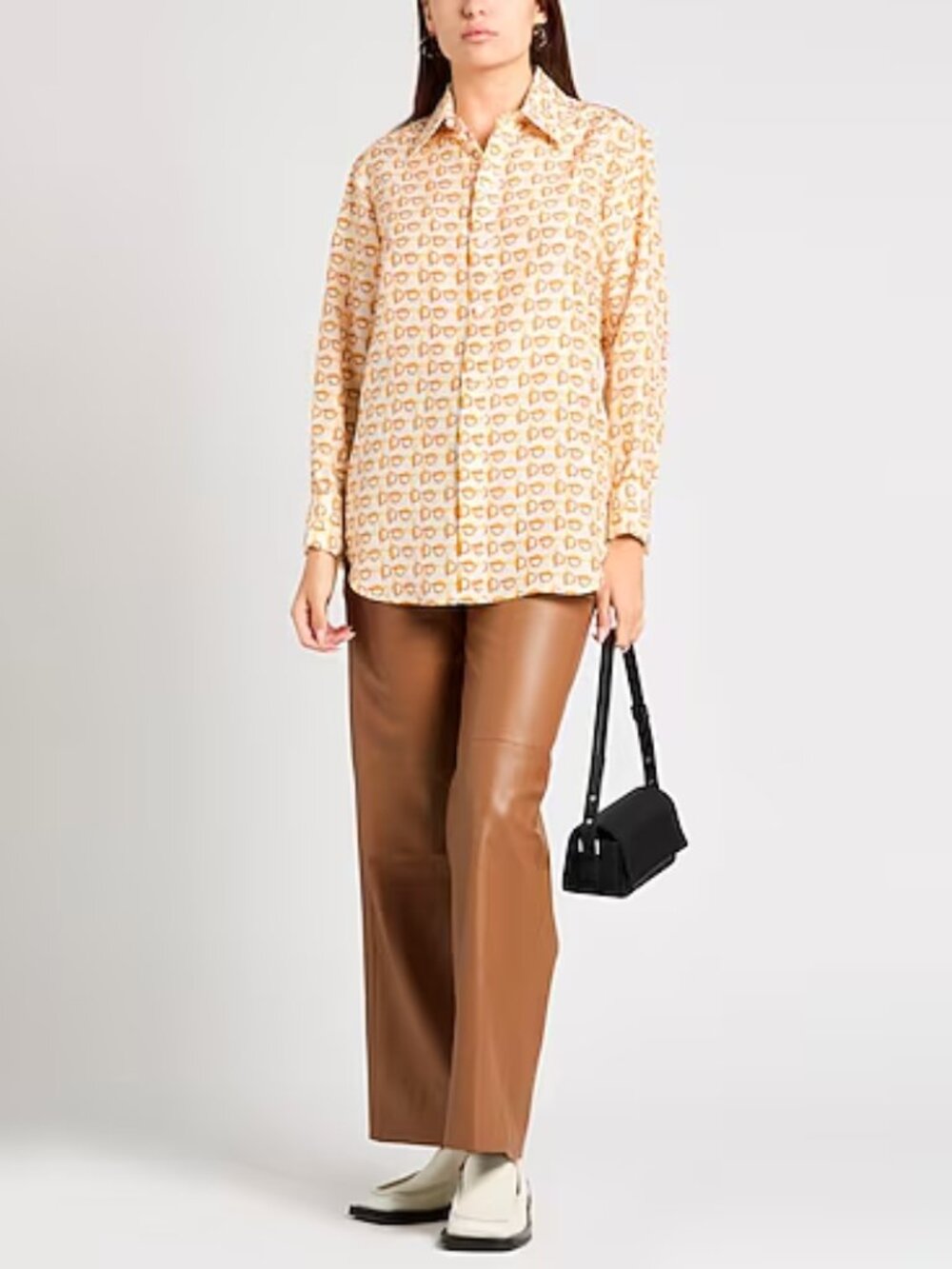 Burberry Patterned Silk Blouse US Size 10 in Multicolor